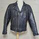 Vtg US Made Co Black Leather Motorcycle Biker Jacket Mens Sz 40 Read Description