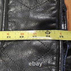 Vtg US Made Co Black Leather Motorcycle Biker Jacket Mens Sz 40 Read Description