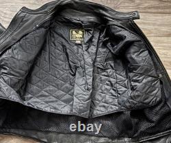Vtg US Made Co Mens Leather Riding Jacket Sz 44 Made USA Biker Motorcycle READ