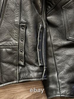 Vtg US Made Co Mens Leather Riding Jacket Sz 44 Made USA Biker Motorcycle READ
