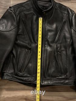 Vtg US Made Co Mens Leather Riding Jacket Sz 44 Made USA Biker Motorcycle READ