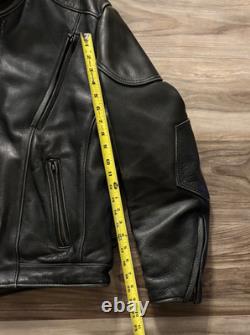 Vtg US Made Co Mens Leather Riding Jacket Sz 44 Made USA Biker Motorcycle READ
