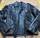 Vtg Unik Leather Fringed Men's Genuine Leather Motorcycle Jacket 46 Black Heavy