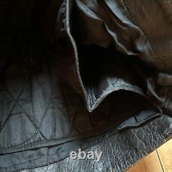 Vtg Unik Leather Fringed Men's Genuine Leather Motorcycle Jacket 46 Black Heavy