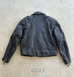 Vtg WILSONS Men's Black Leather Belted Motorcycle Jacket XL Biker Thinsulate