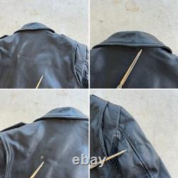 Vtg WILSONS Men's Black Leather Belted Motorcycle Jacket XL Biker Thinsulate
