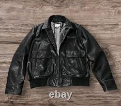 Vtg Wilsons M. Julian Real Leather Bomber Motorcycle Black Jacket Heavy XL Biker