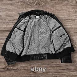 Vtg Wilsons M. Julian Real Leather Bomber Motorcycle Black Jacket Heavy XL Biker