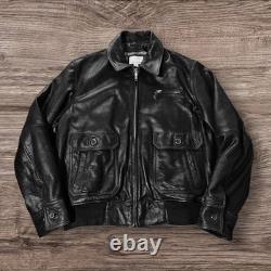 Vtg Wilsons M. Julian Real Leather Bomber Motorcycle Black Jacket Heavy XL Biker