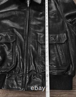 Vtg Wilsons M. Julian Real Leather Bomber Motorcycle Black Jacket Heavy XL Biker