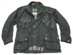 Vvintage Barbour Beacon Wax Motorcycle Jacket Steve Mcqueen Style Very Rare