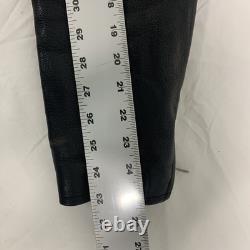 WILSON'S LEATHER Black Full Zipper Waist Buckle Heavy Motorcycle Jacket Size XL