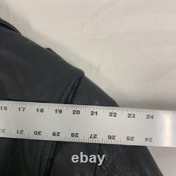 WILSON'S LEATHER Black Full Zipper Waist Buckle Heavy Motorcycle Jacket Size XL