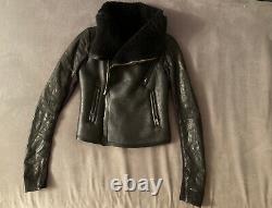 WOW AllSaints Ladies SHEARLING Leather Biker Jacket XS Doma