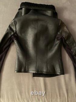 WOW AllSaints Ladies SHEARLING Leather Biker Jacket XS Doma