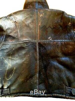 WW2 40s B-3 LEATHER SHEEPSKIN Shearling Flying Pilot Bomber USAAF Jacket Coat Lg