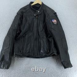 Walter Dyer Leather Jacket Mens 48 Biker Motorcycle Made USA American Patch