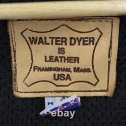 Walter Dyer Leather Jacket Mens 48 Biker Motorcycle Made USA American Patch