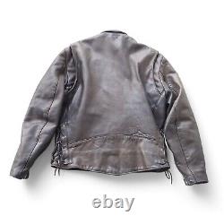 Walter Dyer Vintage Leather USA Made Motorcycle Jacket Distressed Brown Men's 44