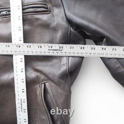 Walter Dyer Vintage Leather USA Made Motorcycle Jacket Distressed Brown Men's 44