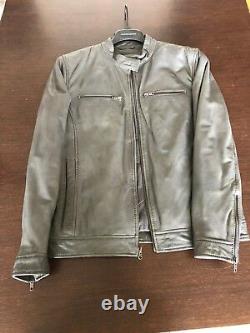 Wilson Leather Black Rivet Grey leather Mens Jacket M, used twice