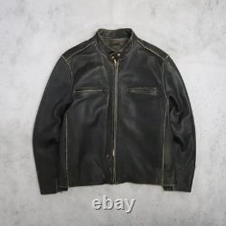 Wilson M Julian Leather Motorcycle Cafe Racer Jacket Size XL