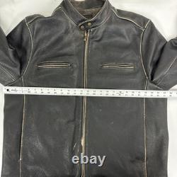 Wilson M Julian Leather Motorcycle Cafe Racer Jacket Size XL
