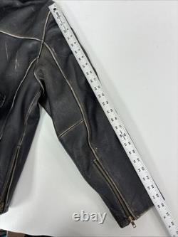 Wilson M Julian Leather Motorcycle Cafe Racer Jacket Size XL