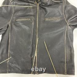 Wilson M Julian Leather Motorcycle Cafe Racer Jacket Size XL