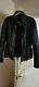 Wilson's Black Rivet Genuine Leather Jacket Moto style- Mens US Large