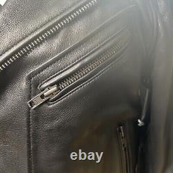 Wilson's Cycle Leather Biker Black Leather w Detachable liner Jacket Men's S