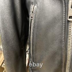 Wilson's Cycle Leather Biker Black Leather w Detachable liner Jacket Men's S