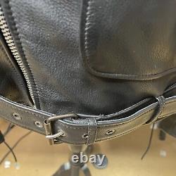 Wilson's Cycle Leather Biker Black Leather w Detachable liner Jacket Men's S