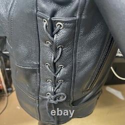 Wilson's Cycle Leather Biker Black Leather w Detachable liner Jacket Men's S