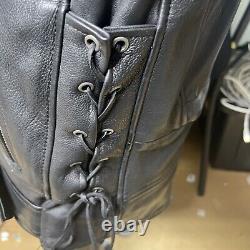 Wilson's Cycle Leather Biker Black Leather w Detachable liner Jacket Men's S