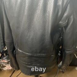 Wilson's Cycle Leather Biker Black Leather w Detachable liner Jacket Men's S