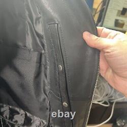 Wilson's Cycle Leather Biker Black Leather w Detachable liner Jacket Men's S