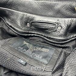 Wilson's Cycle Leather Biker Black Leather w Detachable liner Jacket Men's S