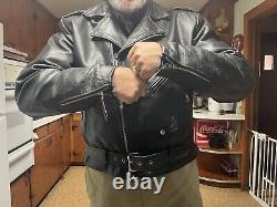Wilson's Heavy Biker Black Leather Thinsulate Belted Motorcycle Jacket Men's XXL