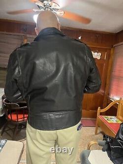 Wilson's Heavy Biker Black Leather Thinsulate Belted Motorcycle Jacket Men's XXL