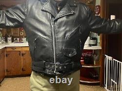Wilson's Heavy Biker Black Leather Thinsulate Belted Motorcycle Jacket Men's XXL