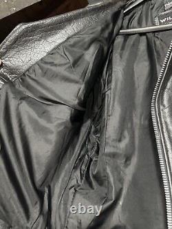 Wilson's Heavy Biker Black Leather Thinsulate Belted Motorcycle Jacket Men's XXL
