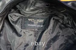 Wilson's Leather Jacket Biker Jacket Embroidered Skulls Thinsulate Heavy Large