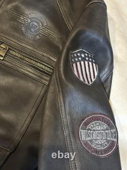 Wilson's Leather Vintage USA Motorcycle Jacket Small Lightly Used Cafe Racer