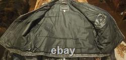 Wilsons Black Leather Moto Biker Jacket Men's Size 44 Fits XL Broken In