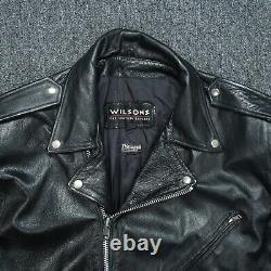 Wilsons Jacket Mens XXL Black Leather Moto Motorcycle Thinsulate 2XL