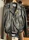 Wilsons Leather Black Brando Motorcycle Jacket 2XL Military Pins