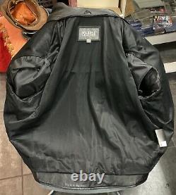 Wilsons Leather Black Brando Motorcycle Jacket 2XL Military Pins