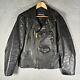 Wilsons Leather Jacket Biker VTG Bomber Collared Motorcycle Coat 80s Mens 38