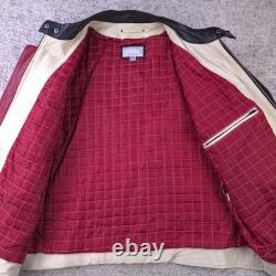 Wilsons Leather Jacket Mens XXL Cafe Racer M Julian Moto Striped Quilted Black